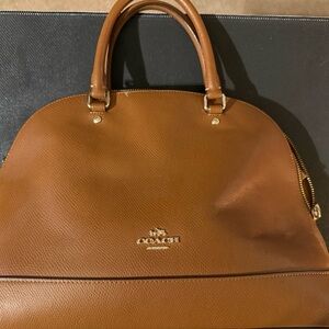 Coach Tan Leather Dome Satchel